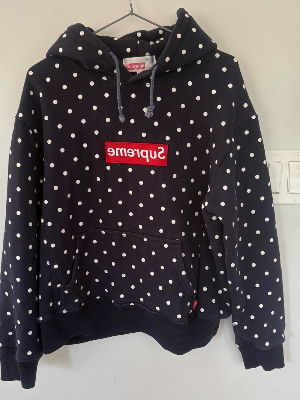 Supreme x Comme des Garçons SHIRT Polka Dot Box Logo Hoodie Navy M